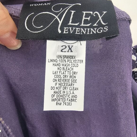 Alex Evenings 2X Jacket & Tank Top Set Purple Glitter Elegant Formal Cocktail - Picture 6 of 10